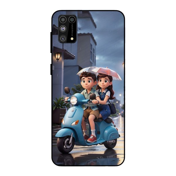 Cute Teen Scooter Metal Back Case for Galaxy M31