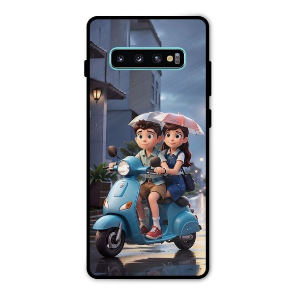 Cute Teen Scooter Metal Back Case for Galaxy S10 Plus