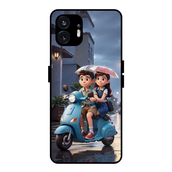 Cute Teen Scooter Metal Back Case for Nothing Phone 2