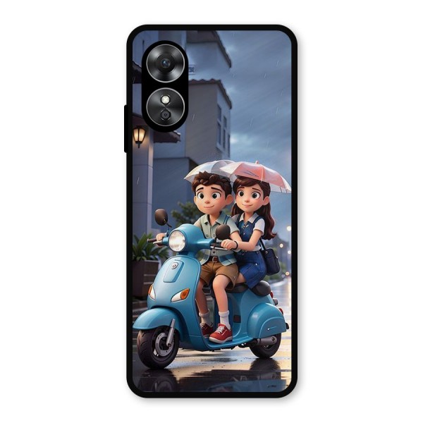 Cute Teen Scooter Metal Back Case for Oppo A17