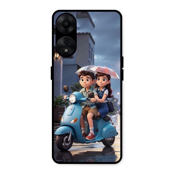 Cute Teen Scooter Metal Back Case for Oppo A78 5G