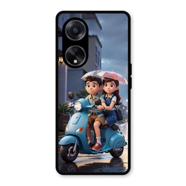 Cute Teen Scooter Metal Back Case for Oppo F23