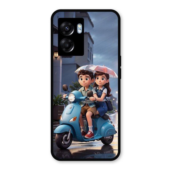 Cute Teen Scooter Metal Back Case for Oppo K10 (5G)