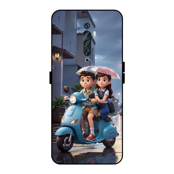 Cute Teen Scooter Metal Back Case for Oppo Reno2 F