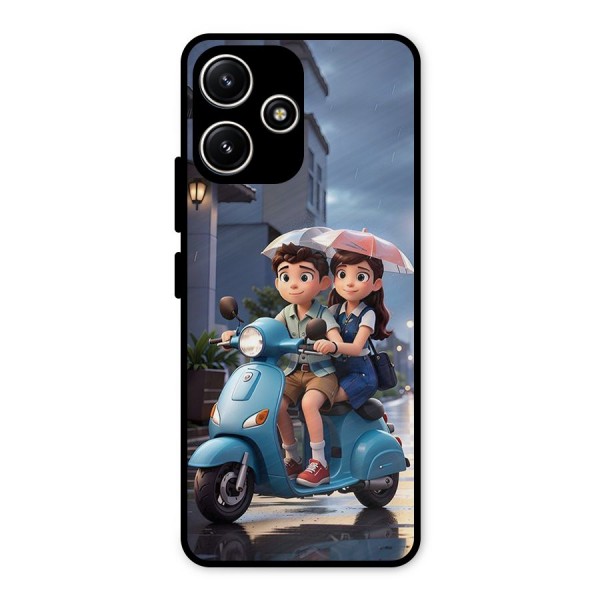 Cute Teen Scooter Metal Back Case for Poco M6 Pro