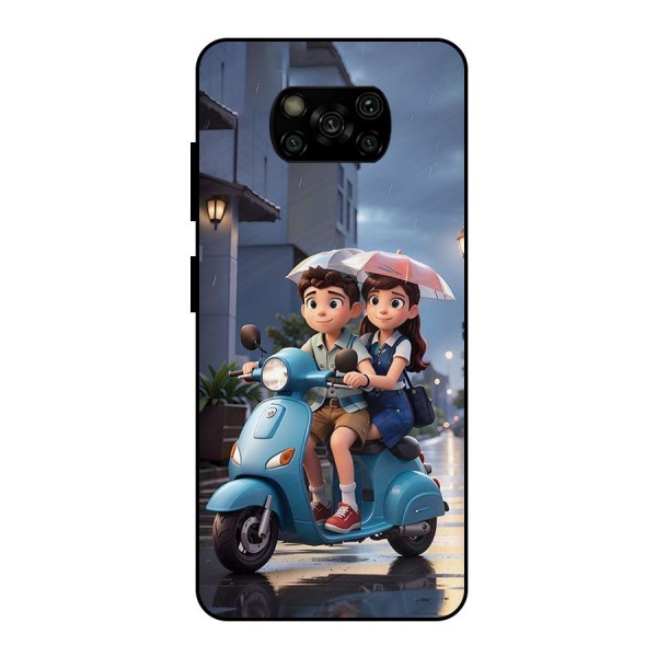 Cute Teen Scooter Metal Back Case for Poco X3