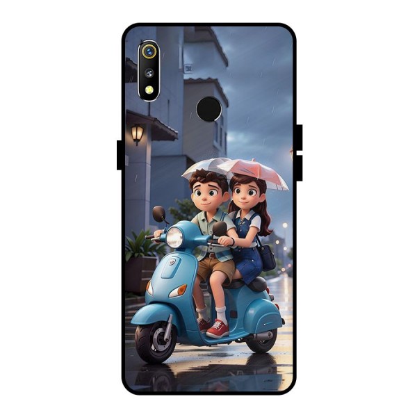 Cute Teen Scooter Metal Back Case for Realme 3