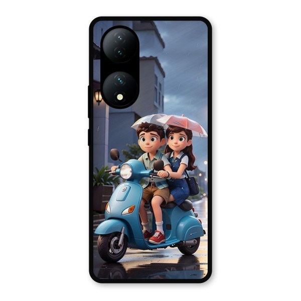 Cute Teen Scooter Metal Back Case for Vivo T2