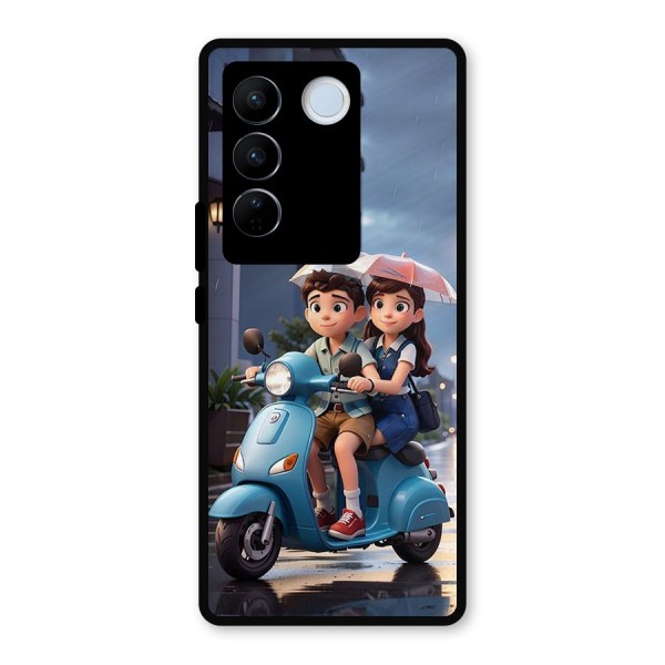 Cute Teen Scooter Metal Back Case for Vivo V27 Pro