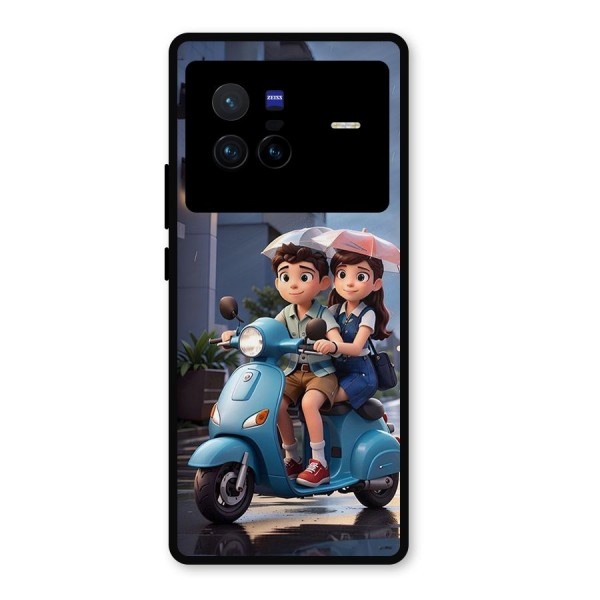 Cute Teen Scooter Metal Back Case for Vivo X80