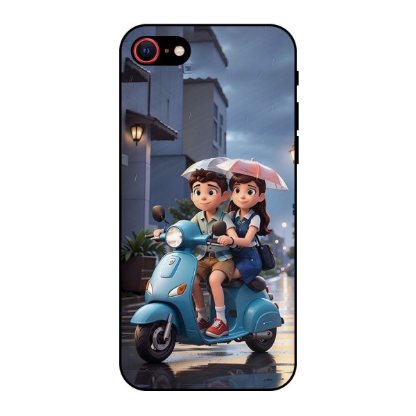 Cute Teen Scooter Metal Back Case for iPhone 8