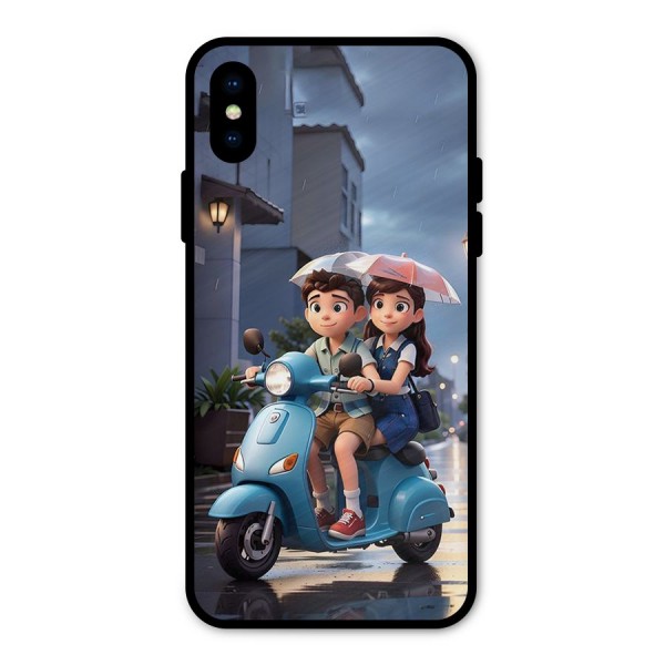 Cute Teen Scooter Metal Back Case for iPhone XS