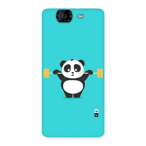 Cute Weightlifting Panda Back Case for Canvas Knight A350