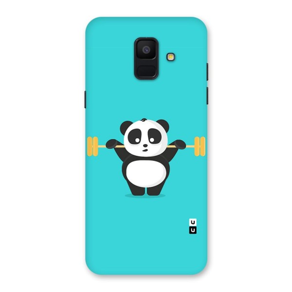 Cute Weightlifting Panda Back Case for Galaxy A6 (2018)