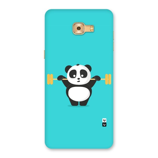 Cute Weightlifting Panda Back Case for Galaxy C9 Pro