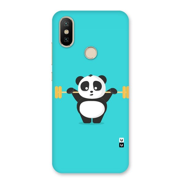 Cute Weightlifting Panda Back Case for Mi A2