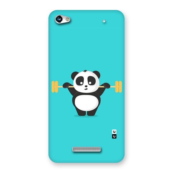 Cute Weightlifting Panda Back Case for Micromax Hue 2