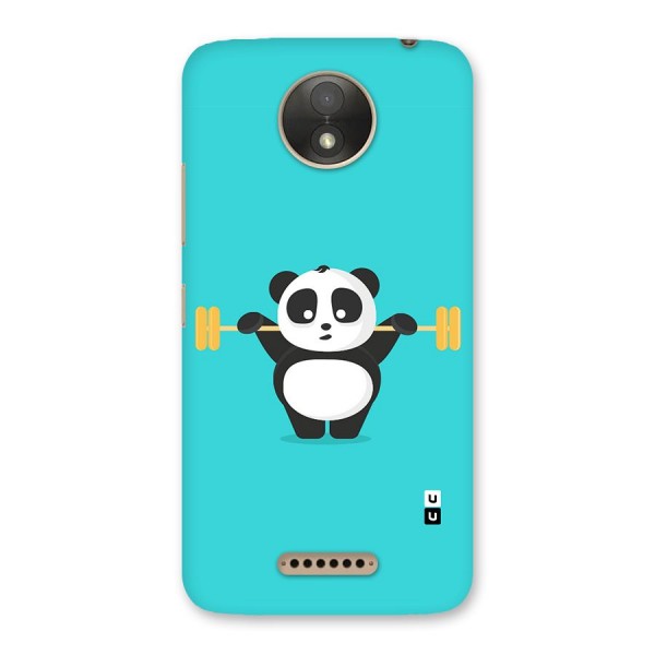 Cute Weightlifting Panda Back Case for Moto C Plus