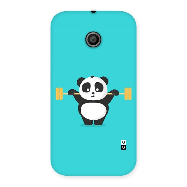 Cute Weightlifting Panda Back Case for Moto E