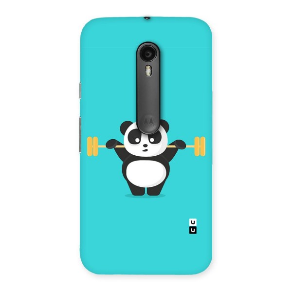 Cute Weightlifting Panda Back Case for Moto G3