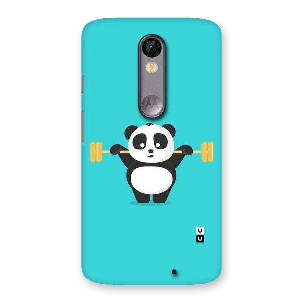 Cute Weightlifting Panda Back Case for Moto X Force