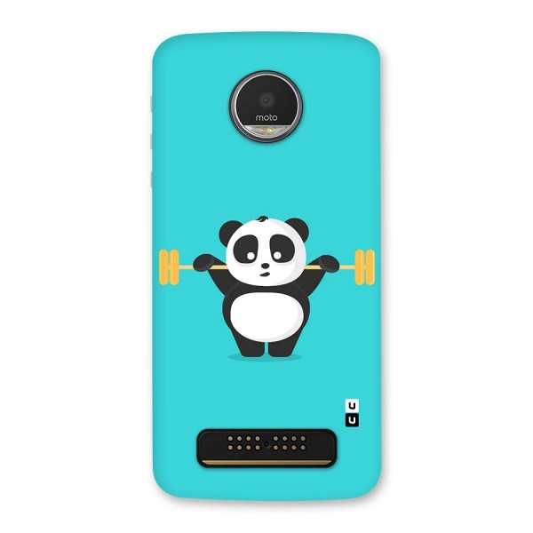 Cute Weightlifting Panda Back Case for Moto Z Play