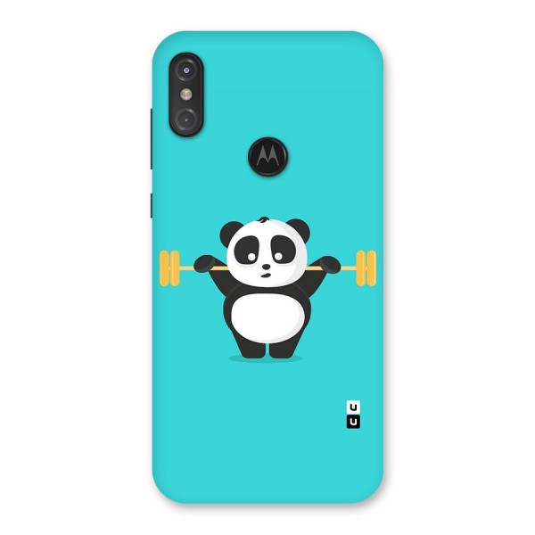 Cute Weightlifting Panda Back Case for Motorola One Power