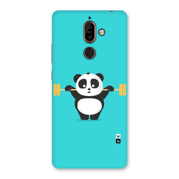 Cute Weightlifting Panda Back Case for Nokia 7 Plus