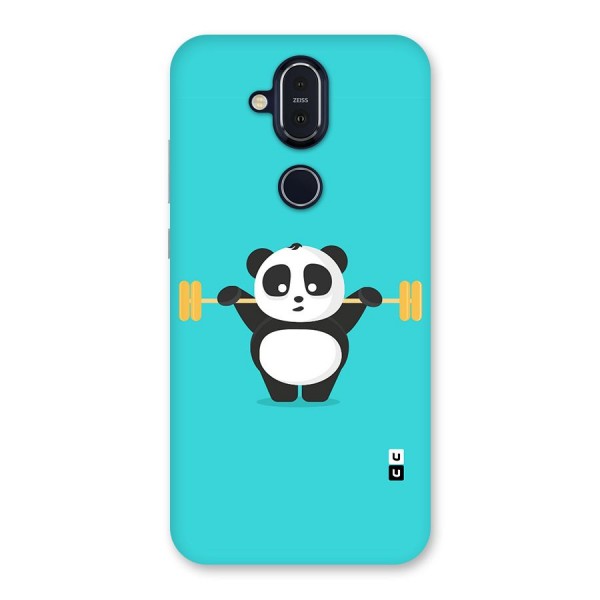 Cute Weightlifting Panda Back Case for Nokia 8.1