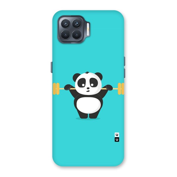 Cute Weightlifting Panda Back Case for Oppo F17 Pro