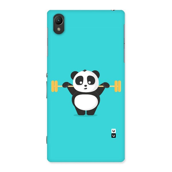 Cute Weightlifting Panda Back Case for Sony Xperia Z1