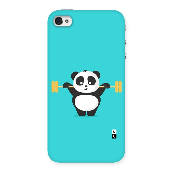 Cute Weightlifting Panda Back Case for iPhone 4 4s