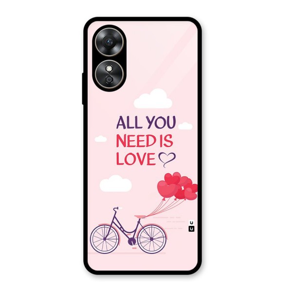 Cycle Of Love Glass Back Case for Oppo A17