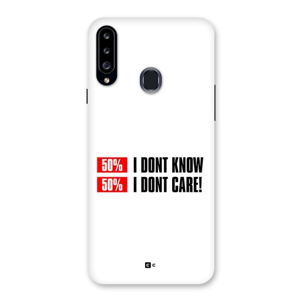 D Dont Know Back Case for Galaxy A20s