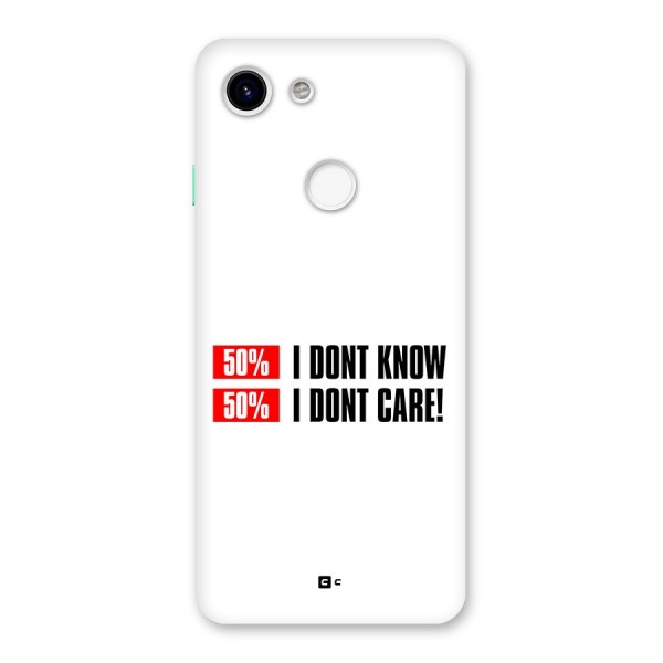 D Dont Know Back Case for Google Pixel 3