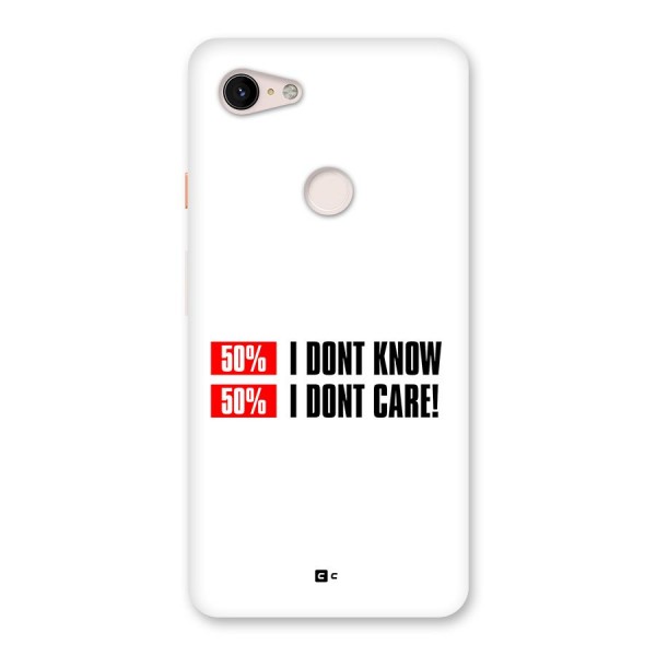 D Dont Know Back Case for Google Pixel 3 XL