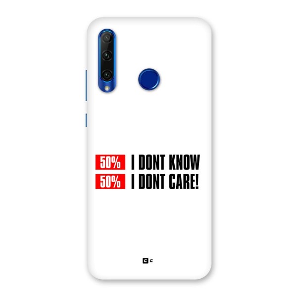 D Dont Know Back Case for Honor 20i