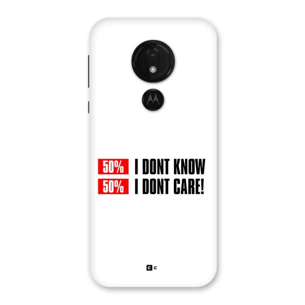 D Dont Know Back Case for Moto G7 Power