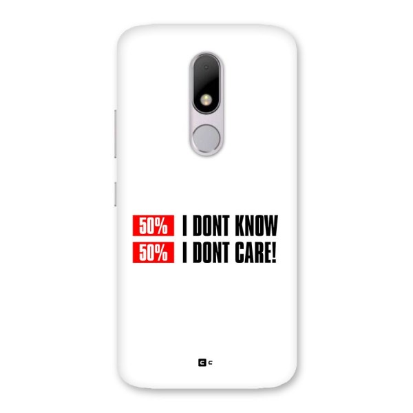 D Dont Know Back Case for Moto M