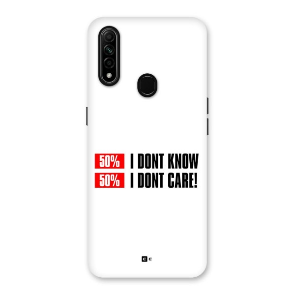 D Dont Know Back Case for Oppo A31