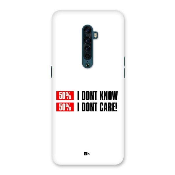 D Dont Know Back Case for Oppo Reno2