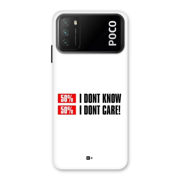 D Dont Know Back Case for Poco M3