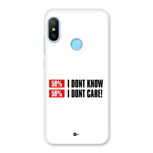 D Dont Know Back Case for Redmi 6 Pro