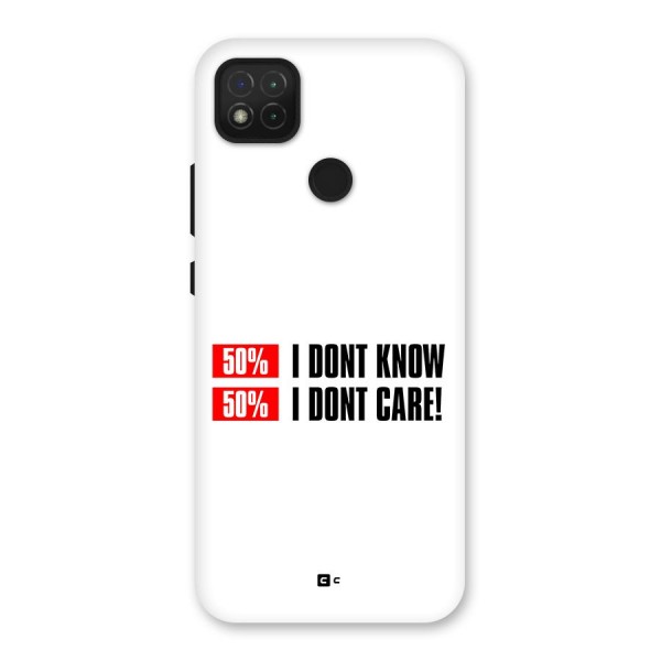 D Dont Know Back Case for Redmi 9