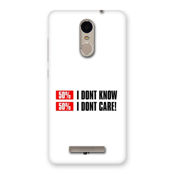 D Dont Know Back Case for Redmi Note 3