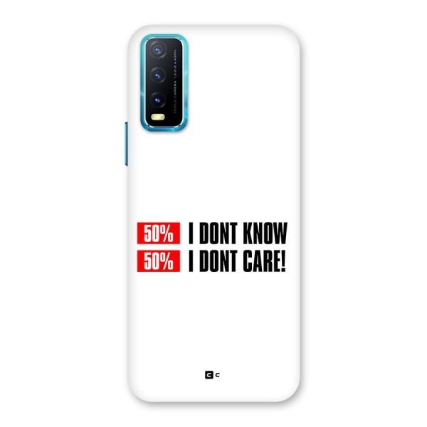 D Dont Know Back Case for Vivo Y20s