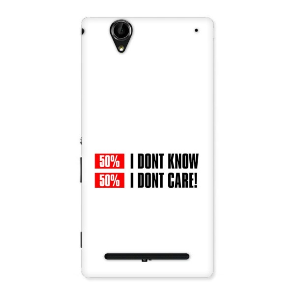 D Dont Know Back Case for Xperia T2