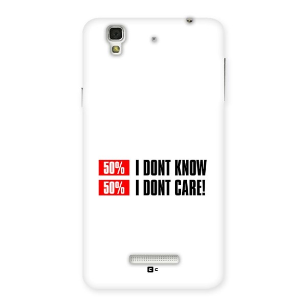 D Dont Know Back Case for YU Yureka Plus