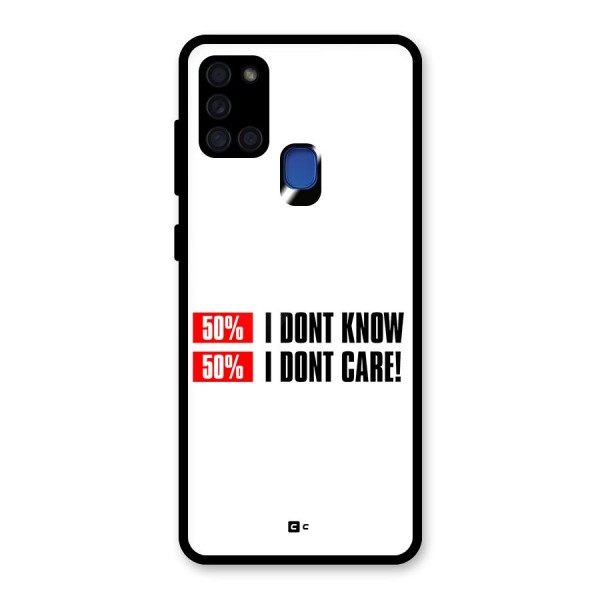 D Dont Know Glass Back Case for Galaxy A21s