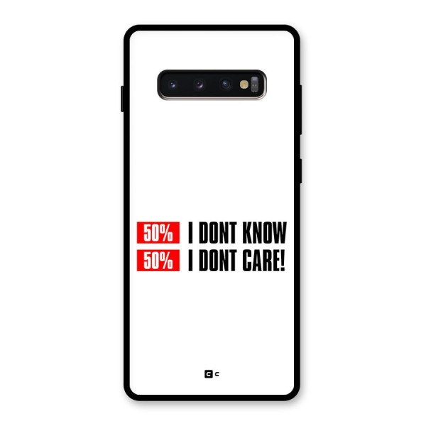 D Dont Know Glass Back Case for Galaxy S10 Plus